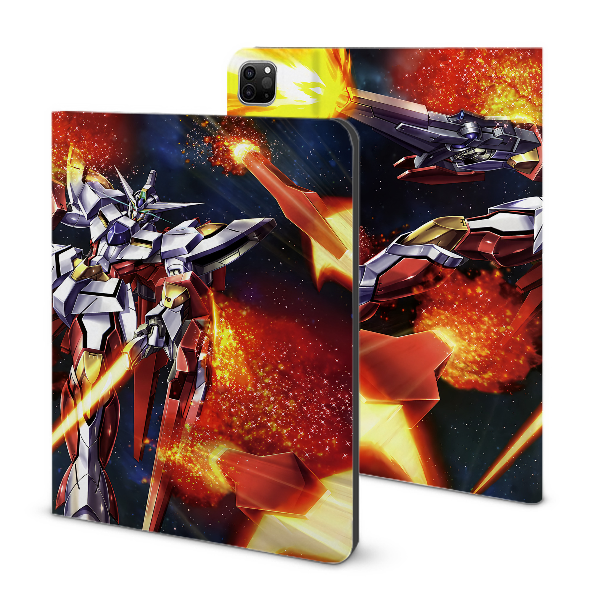 （画像用） 機動戦士ガンダム Mobile Suit Gundam IPad ケース ブック型 PUレザー TPU 耐衝撃 軽量 薄型 ペン収納なし 全面保護 IPad 各モデル対応